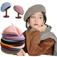 French Style Solid Casual Vintage Womens Hat Beret Plain Cap Girls Wool Warm Winter Berets Beanie Hats Femme Aldult Caps