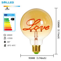 SOLLED โคมไฟเอดิสันสไตล์เรโทร,โคมไฟระย้าหลอดไฟตัวอักษรสีทองอบอุ่นโคมไฟกระจกตั้งโต๊ะ