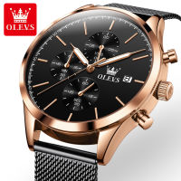 OLEVS 2881 Quartz Watches For Men Fashion Waterproof Stainless Steel Band Men Wristwatch Luminous Calendar