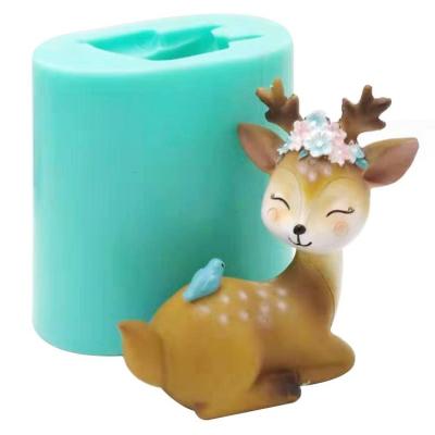 DIY Deer Silicone Mold Creative Sleeping Little Elk Candle Molds Baking Pastry Tools Silicone Deer Shapes for Chocolate Candy Cupcake Decor Mould big sale