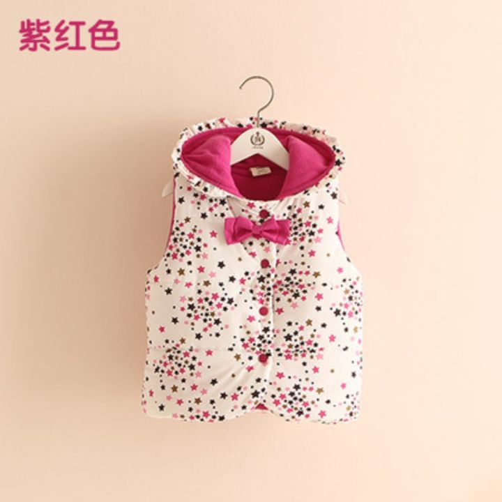 good-baby-store-2022-winter-warm-2-3-4-6-7-8-9-10-years-bow-star-candy-color-star-print-hat-sweet-kids-baby-girls-hooded-vests-waistcoats