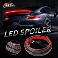 OKEEN สัญญาณเลี้ยวเบรคสปอยเลอร์ Led 130เส้นใยคาร์บอนซม.,อเนกประสงค์สำหรับขับรถไฟท้ายรถสปอยเลอร์ด้านหลัง12V