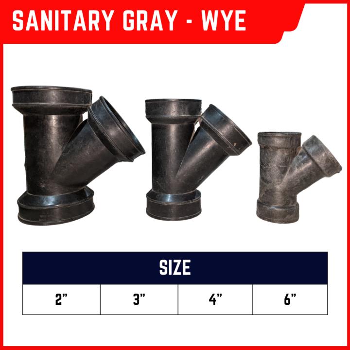 Sanitary PVC Fittings Gray Wye (Sizes 2",3",4") Sold per pc Lazada PH