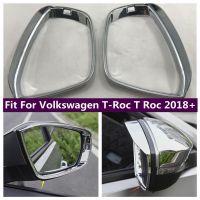 Chrome Rearview Mirror Eyebrow Sun Rain Shield Visor Cover Trim Fit For Volkswagen T-Roc T Roc 2018 - 2021 Exterior Essories