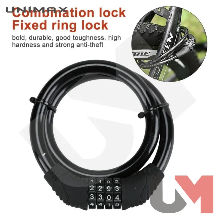 AntiTheft Bike Lock 4 Digit Code Combination Stainless Steel Cable Bicycle Security Lock