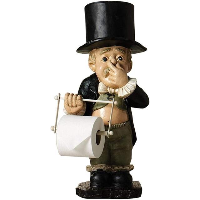 cw-toilet-butler-with-roll-paper-holder-pinching-resin-ornament-for-tissue-storage-rack-accessories