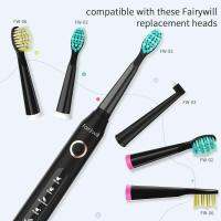 Fairywill แปรงสีฟันไฟฟ้า FW507โซนิคสำหรับผู้ใหญ่เด็ก5โหมดอุปกรณ์ตั้งเวลาชาร์จได้8หัวซูเปอร์แปรงสีฟันช่วยเพิ่มความขาว