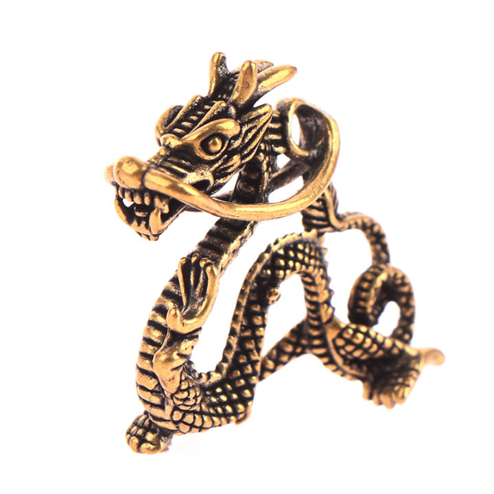leyoufu-ทองเหลืองจี้เครื่องประดับพวงกุญแจรูปมังกรปีใหม่จีน12ราศีพวงกุญแจรถ