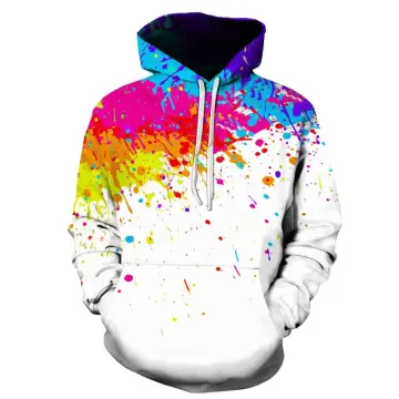 Rainbow paint splatter on sale hoodie