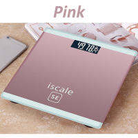 Electronic weight scale เครื่องชั่งน้ำหนักดิจิตอล 0.1-180KG แสดงอุณหภูมิ SE (Pink) (สีล้วน)