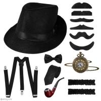 1920S Mens Gatsby Gangster Costume Grandpa Accessories Set With Newsboy Hat Roaring 20S 30S Retro Old Man Costume Accessory Set