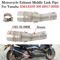 With Slip-On รถจักรยานยนต์ Exhaust Modify Muffler Escape Middle Link Pipe For YAMAHA XMAX250 XMAX300 XMAX 250 300 2017 - 2021 2022