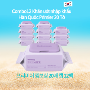 Combo 12 pack bebesup Primier 20 sheets Korean version wet wipes for