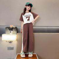 Girls 2023 Summer New Fashion Trendy Short Sleeve Suits 4 6 8 10 12 14 Years Youth Teenage Girls Korean Style 2Pcs Tees Clothes