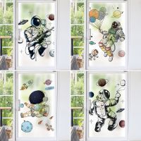 Glue-free electrostatic frosted glass film sticker space astronaut bathroom children 39;s room window grille window privacy film