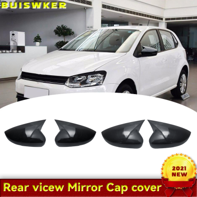 2 pieces For Volkswagen VW Polo MK5 6C with indicator ABS Side Rear view Mirror Cover Replacement Caps Shell Trim Black