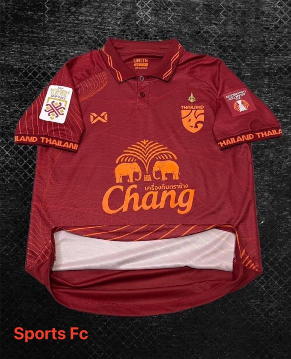 เสื้อฟูตบอลผู้ซาย-เกดเอ-thailand-สีแดงลาดมูร์-เสื้อ-กางเกง-size-m-l-xl-2xl-3xl-ชุดกีฬาขายราดาถูกๆ