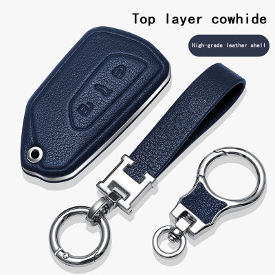 【2023】Genuine Leather Car Remote Key Case Cover For VW ID. 3 ID. 4 Golf 8 MK8 For Octavia Key Protector Shell Bag Accessories