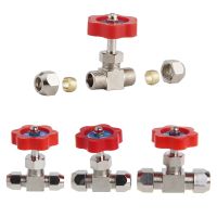 Durable Tube Nickel Plated Brass Plug Needle Valve OD 6mm/8mm/10mm