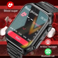 【LZ】 1.96 Blood Sugar Smartwatch Blood Glucose ECG PPG Heart Rate Bluetooth Call Automatic Pressure Monitor Health Smart Watch 2023