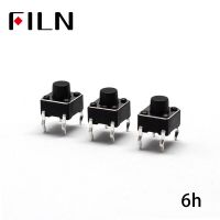 FL7-010-6*6J-H6 4Pin 6X6X6 Micro Tact Push Button Switches DIP 50PCS 12V copper