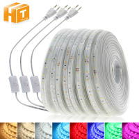 220V LED Strip 2835 High Safety High Brightness Flexible LED Light Ice Blue Pink Red Green Blue IP67 Waterproof LED Strip Light.