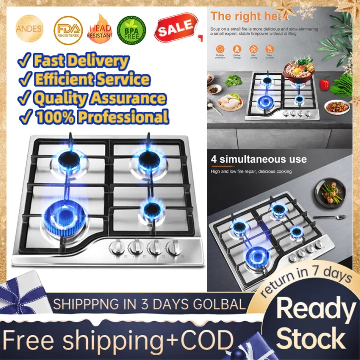 22.8”x20” BuiltIn Gas Stove, Gas Cooktop with 4 Burners, , AntiMelt