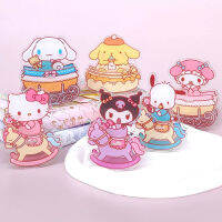 Sanrio Kuromi Mymelody อะนิเมะรูป Cinnamoroll สก์ท็อปแรงบันดาลใจยืนบัตรอะคริลิหมายเหตุคลิปตลกสร้างสรรค์ตกแต่ง