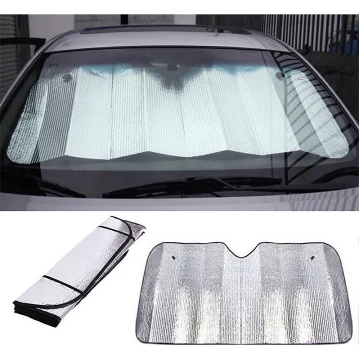 Extra Thick Car Front Rear Windshield Sun Shade Double Layer Bubble Aluminium Foil Foldable