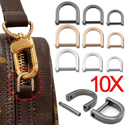 10 buah/lot tas bekas gesper bagasi dapat dilepas gesper cincin berbentuk D logam tali Tautan pegangan Dee konektor aksesori bagasi