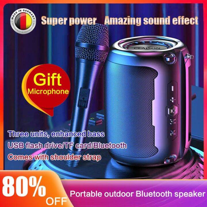 ECOOL Portable outdoor subwoofer Bluetooth speaker bass with microphone