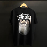 เสื้อยืด Stussy Angel เสื้อยืดคอกลมแขนสั้นผ้าฝ้ายพิมพ์ลายทรงหลวมแฟชั่นสําหรับผู้ชาย