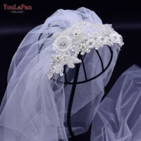 YouLaPan VS91 Lace Applique Beaded Bride Veil Bride Tulle Popular Wedding Bridal Veil with Comb Flower Bride Veil for Marriage Hair Accessories