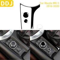 For Mazda MX-5 MX5 2016-2020 Accessories Piano Black Plastic Car Interior Multimedia Surround Button Panel Trim Sticker