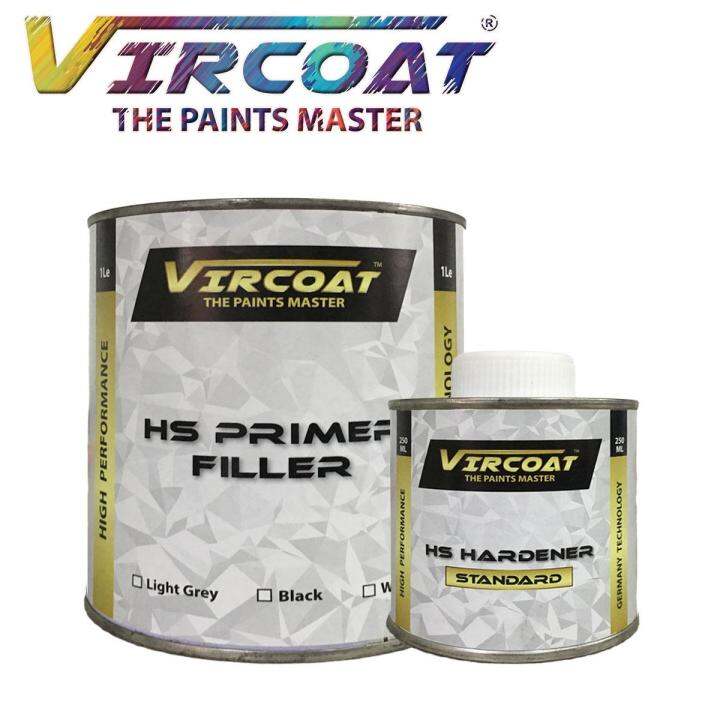 VIRCOAT High Solid 2K Primer White/ Grey/ Black Lazada