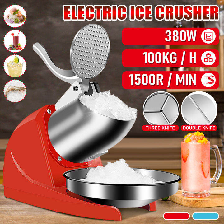 380W 1500RPM Electric Ice Crusher Snow Ice Maker Double Dual Shaver