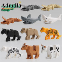 Adoolla【ready Stock】Animal Building Block Figures Mini Leopard Crocodile Shark Model Ornament Children Educational Toys For Kids【cod】