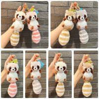 Plush Raccoon Fluffy Pendant Keychain Backpack Accessory Little Bear Trinket Toy