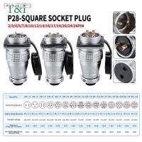 P28 aviation connector plug socket 2/3/4/5/7/10/12/14/16/19/20/24pin male female butt joint Circular connector rear nut socket