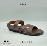 elio originals - รองเท้าแตะหนังแท้ รุ่น Trento (unisex) สีน้ำตาล Brown