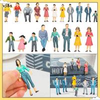 VJDA 10pcs วัสดุ ABS ขนาด 1:25/1:30 ท่าสีผสม โมเดลอาคารผู้โดยสาร ทิวทัศน์รถไฟ หุ่นคน ตัวละคร DIY