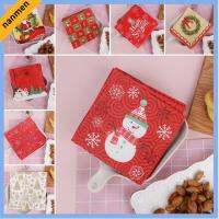 NANMEN 20pcs Home Decorative Table Decor Cute Santa Claus Christmas Decoration Serviette Printing Paper Napkin Towel