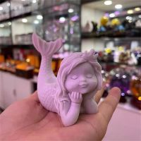 Mermaid Little Princess Crystal Ball Base Resin Crafts Crystal Ball Base Sphere Stand Furniture Desktop Ornaments Home Decor