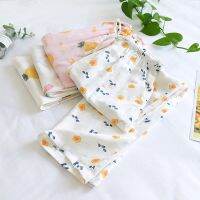 COD SDFGERGERTER Ready Japanese Style Pure Cotton Double-Layer Gauze Ladies Pajama Pants Loose Casual Home Large Size Plus Fat Thin Trous