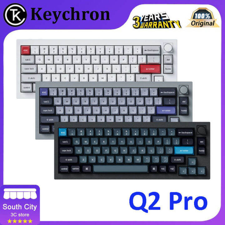 Keychron Q2 Pro บลูทูธ Mac ปะเก็นคีย์บอร์ดแบบกลไกโหมดคู่60สายอลูมิเนียม ...