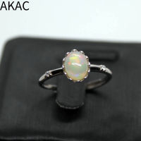 Akac NATURAL Fire OPAL 925เงินสเตอร์ลิงปรับแหวน approx6 * 8มม. ส่งแบบสุ่ม