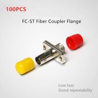 100PCS Low Loss FC-ST fiber optic adapter Simplex flange coupler FC to ST Connector Fiber Optic Flange Optical Attenuator Network Access Points Networ