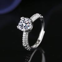 กระแสคลื่นแหวนแต่งงาน2กะรัตแหวนแฟชั่นผู้หญิงเพชร Mosang ที่เรียบง่าย