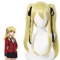 Anime Meari Saotome Kakegurui Compulsive Gambler Cosplay Costume School Uniforms Set Cosplay Costumes Red Coat Gold Wig