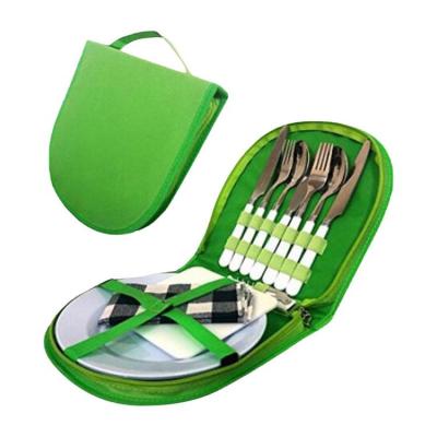 Camping Utensil Set 14 Piece Travel Dishes Portable Cutlery Kit for Camping Hiking BBQs Includes Forks Spoons Knives Plates Tablecloth Spatula and More popular